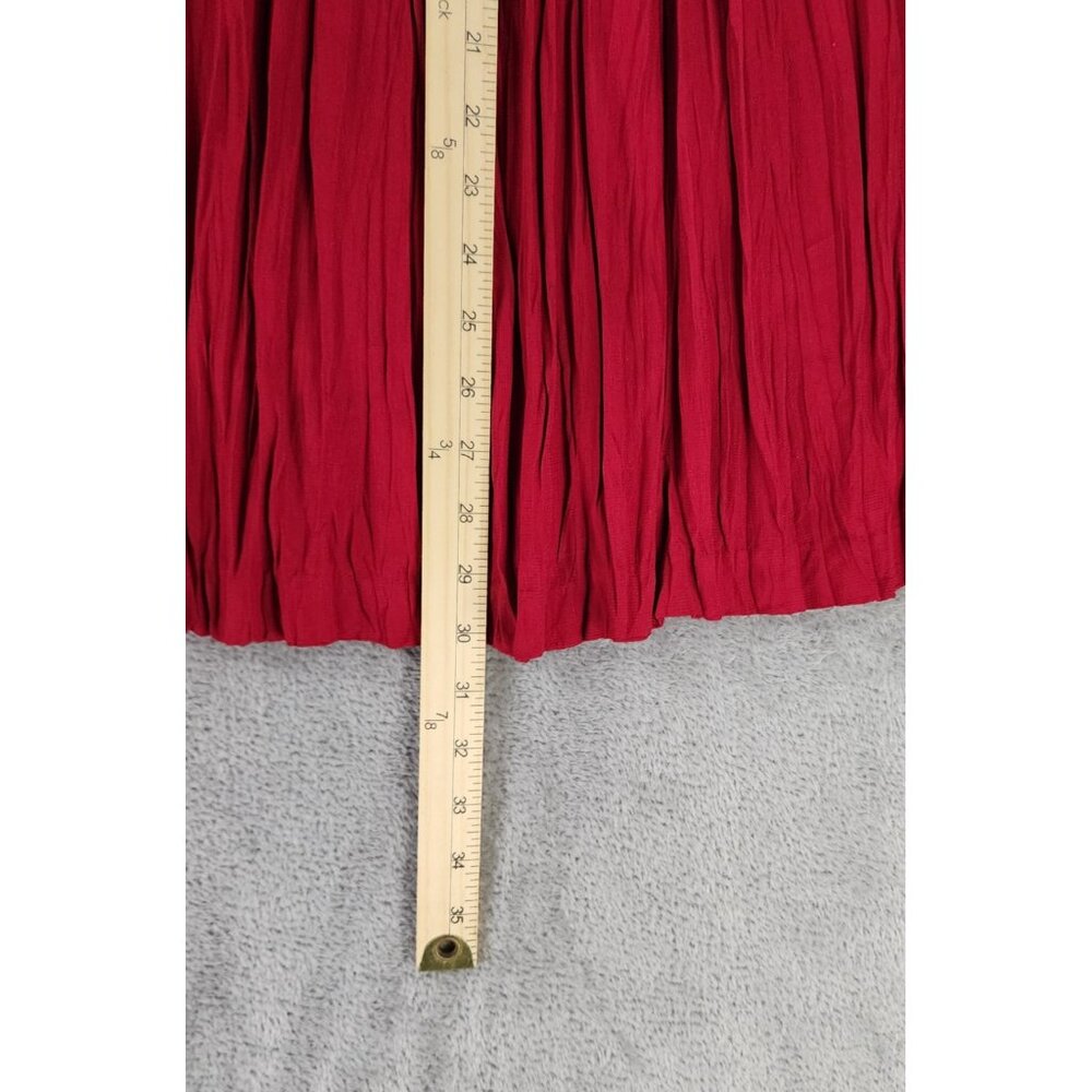 Stonebridge Skirt Womens Large Red Pleated Studded Boho 80s Retro Vintage Midi - Picture 5 of 10